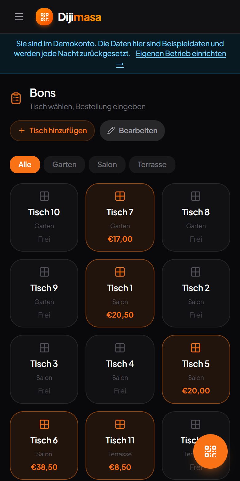 Tische & Saalplan